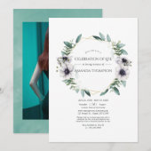 Waterverf Eucalyptus Anemone Kaart (Voorkant / Achterkant)