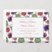 Waterverf | Eucalyptus & Anemone - Weddenschap Kaart (Voorkant / Achterkant)