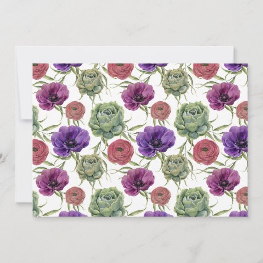 Waterverf | Eucalyptus & Anemoon - Bewaar de datum Save The Date (Achterkant)