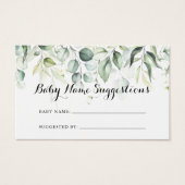 Waterverf Eucalyptus Baby Naam Suggesties kaart (Voorkant)