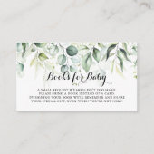 Waterverf Eucalyptus Baby Shower Boek Verzoek  Informatiekaartje (Voorkant)