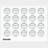 Waterverf Eucalyptus Baby shower Dank u Ronde Sticker (Vel)