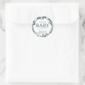 Waterverf Eucalyptus Baby shower Dank u Ronde Sticker (Tas)