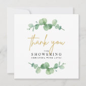 Waterverf Eucalyptus Baby shower Hartelijk dank Bedankkaart (Voorkant)