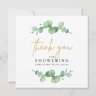 Waterverf Eucalyptus Baby shower Hartelijk dank Bedankkaart