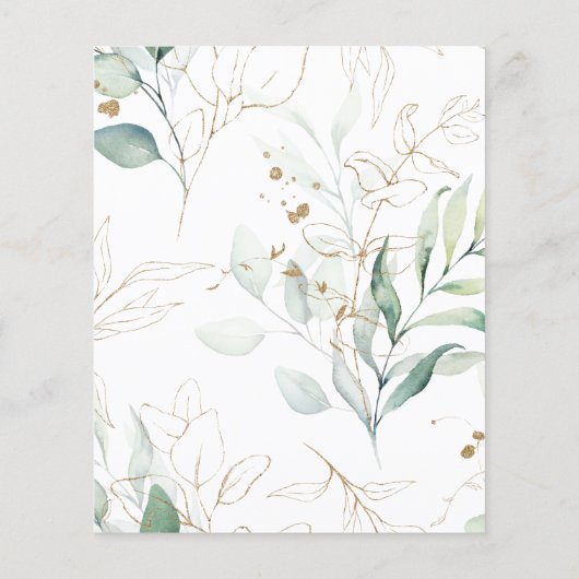 Waterverf eucalyptus Baby shower invitatie Flyer (Achterkant)