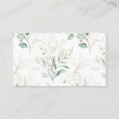 Waterverf Eucalyptus Baby shower Luierspoeling Informatiekaartje (Achterkant)