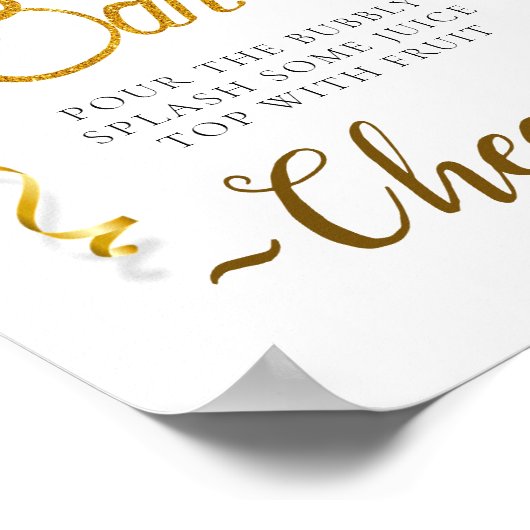 Waterverf Eucalyptus Baby shower Mimosa Bar Poster (Hoek)