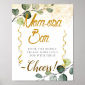 Waterverf Eucalyptus Baby shower Mimosa Bar Poster (Voorkant)