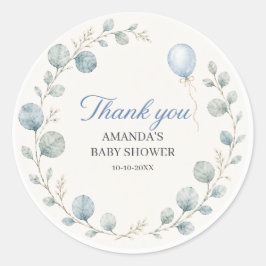 Waterverf Eucalyptus Baby Shower Ronde Sticker