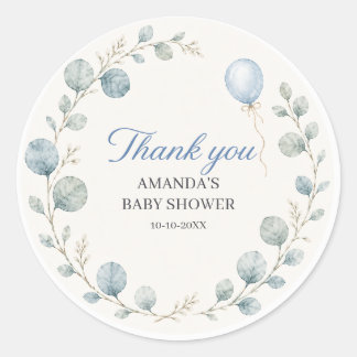 Waterverf Eucalyptus Baby Shower Ronde Sticker