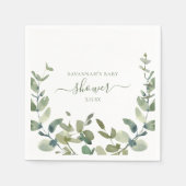 Waterverf Eucalyptus Baby shower Servet (Voorkant)