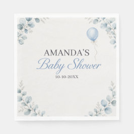 Waterverf Eucalyptus Baby Shower Servet