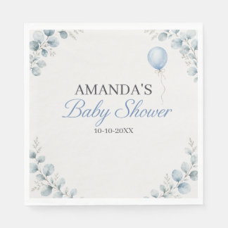Waterverf Eucalyptus Baby Shower Servet