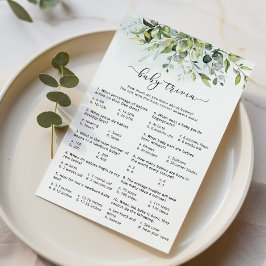 Waterverf eucalyptus baby trivia game