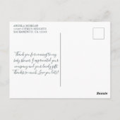 Waterverf Eucalyptus Babyfeest Bedankt Briefkaart (Achterkant)