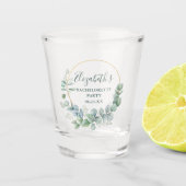 Waterverf Eucalyptus Bachelorette Partij Groen Shot Glas (Voorkant)