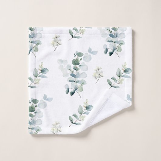 Waterverf eucalyptus bad handdoek (Wasdoekje)