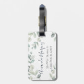 Waterverf Eucalyptus Bagagelabel (Achterkant verticaal)