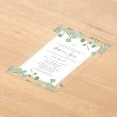 Waterverf Eucalyptus Bat Mitzvah Acryl Uitnodigingen (Laagn)