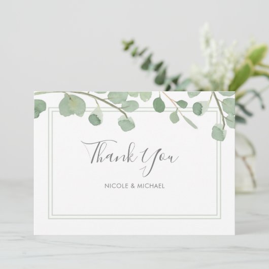 Waterverf Eucalyptus Bedankkaart (Staand voorkant)