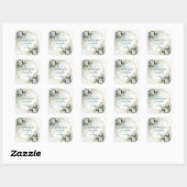 Waterverf Eucalyptus Bedankt Stickers Boho Goud (Vel)
