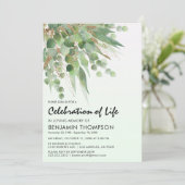 Waterverf Eucalyptus Begrafenis van het leven Kaart (Staand voorkant)