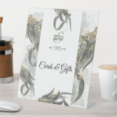 Waterverf Eucalyptus blaast bruiloft kaartjes cade Reclamebord Met Voetstuk (Insitu)