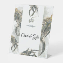 Waterverf Eucalyptus blaast bruiloft kaartjes cade