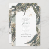 Waterverf Eucalyptus blaast groen Baby shower Kaart (Voorkant / Achterkant)