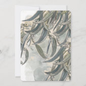 Waterverf Eucalyptus blaast groen Vrijgezellenfees Kaart (Achterkant)