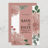 Waterverf Eucalyptus Bladbloem Save The Date (Voorkant / Achterkant)