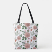 Waterverf Eucalyptus Bladbloem Tote Bag (Achterkant)