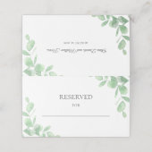 Waterverf Eucalyptus bladeren. Bruiloft Gereservee Plaatskaartje (Buitenkant ongevouwen)