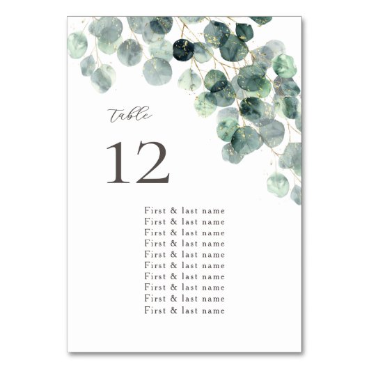 Waterverf Eucalyptus Bladeren Bruiloft Kaart (Voorkant)