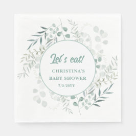 Waterverf Eucalyptus Bladeren Groene Baby Shower  Servet