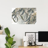 Waterverf Eucalyptus Bladeren Groene Kleur Poster (Thuiskantoor)