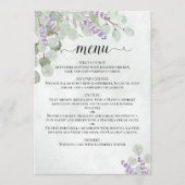 Waterverf Eucalyptus Bladeren & Lavendel Bruiloft Menu (Voorkant)