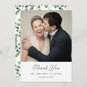 Waterverf eucalyptus bladpatroon | Dank u Bedankkaart (Voorkant / Achterkant)