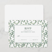 Waterverf Eucalyptus Bladpatroon - Huwelijk RSVP (Voorkant / Achterkant)