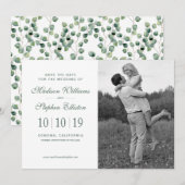 Waterverf Eucalyptus Bladpatroon - Save the Date (Voorkant / Achterkant)