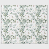 Waterverf Eucalyptus Bladtakken en -bloemen Cadeaupapier (Vlak)