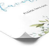 Waterverf eucalyptus blauw bloemengunst Poster (Hoek)