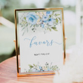 Waterverf eucalyptus blauw bloemengunst Poster