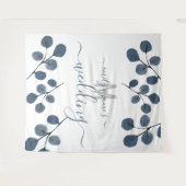 Waterverf Eucalyptus Blauwe Botanische Trouwdag Wandkleed (Voorkant (horizontaal))