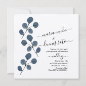 Waterverf Eucalyptus Blauwe Elegante Scriptie Brui Kaart (Voorkant)