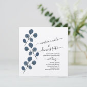 Waterverf Eucalyptus Blauwe Elegante Scriptie Brui Kaart (Staand voorkant)