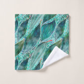 Waterverf Eucalyptus Blauwe Rivierbladeren Bad Handdoek (Wasdoekje)