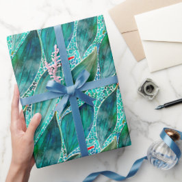 Waterverf Eucalyptus Blauwe Rivierbladeren Cadeaupapier