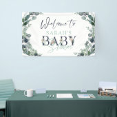 Waterverf Eucalyptus Bloemen Welkom Baby shower Spandoek (Beurs)